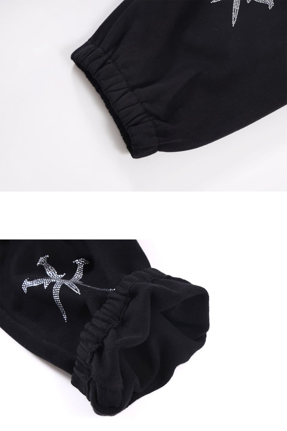 Black Dagger Rhinestone Joggers