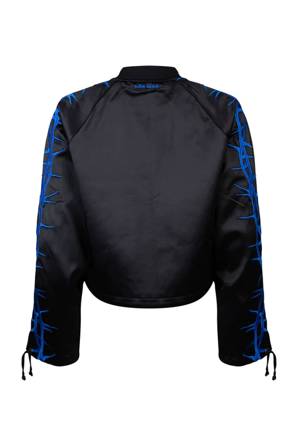 Thorn Graphic Embroidery Satin Jacket