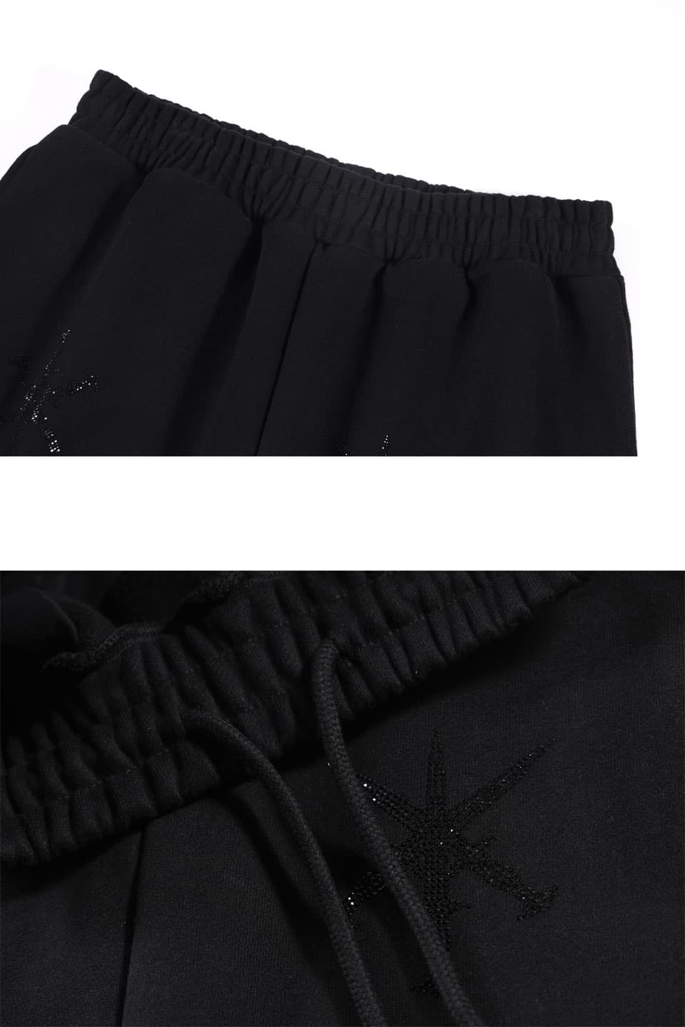 Black & Black Dagger Rhinestone Joggers