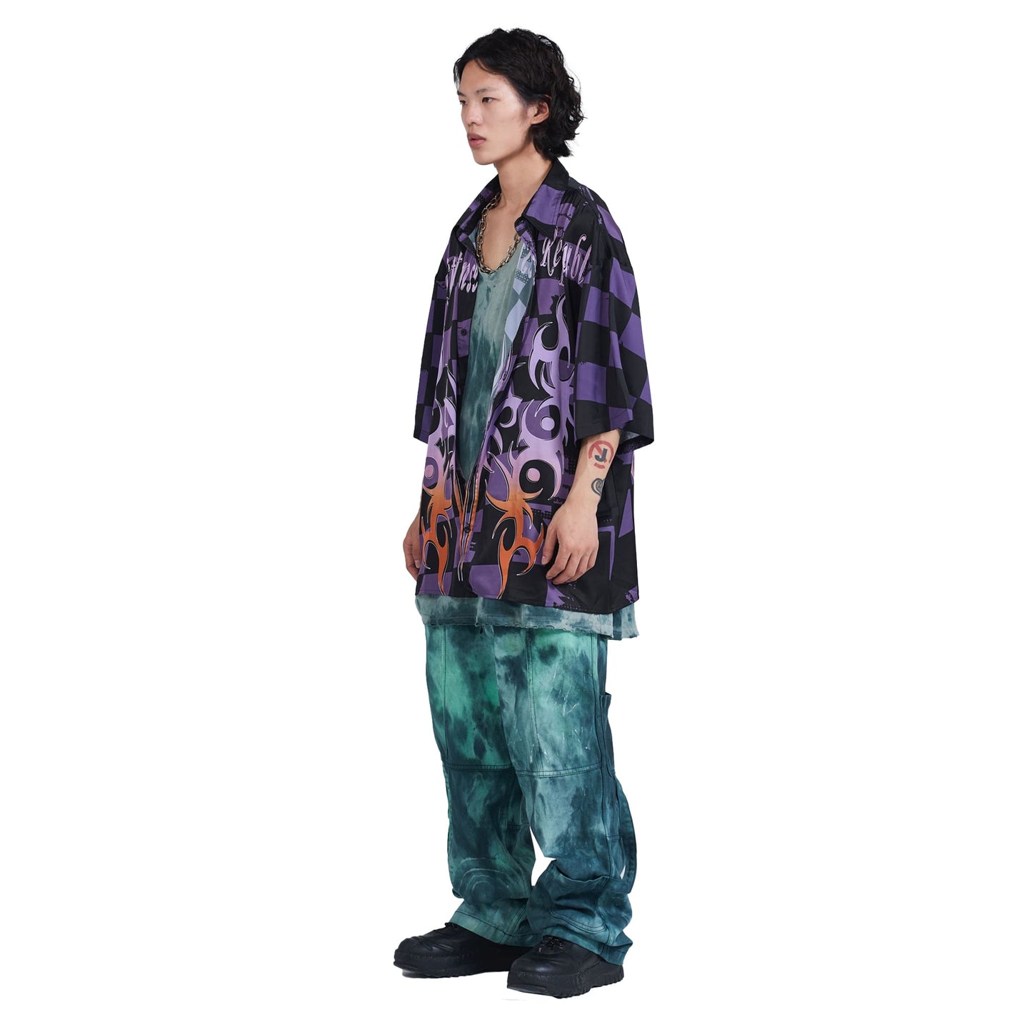 Purple Checkerboard Butterfly Shirt
