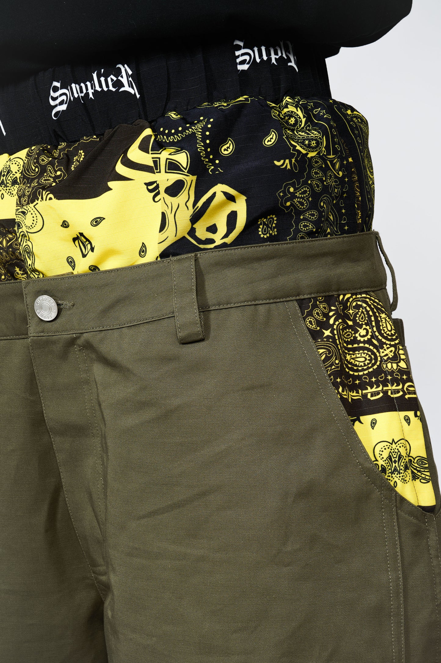 Double Layer Bandana Cargo Shorts