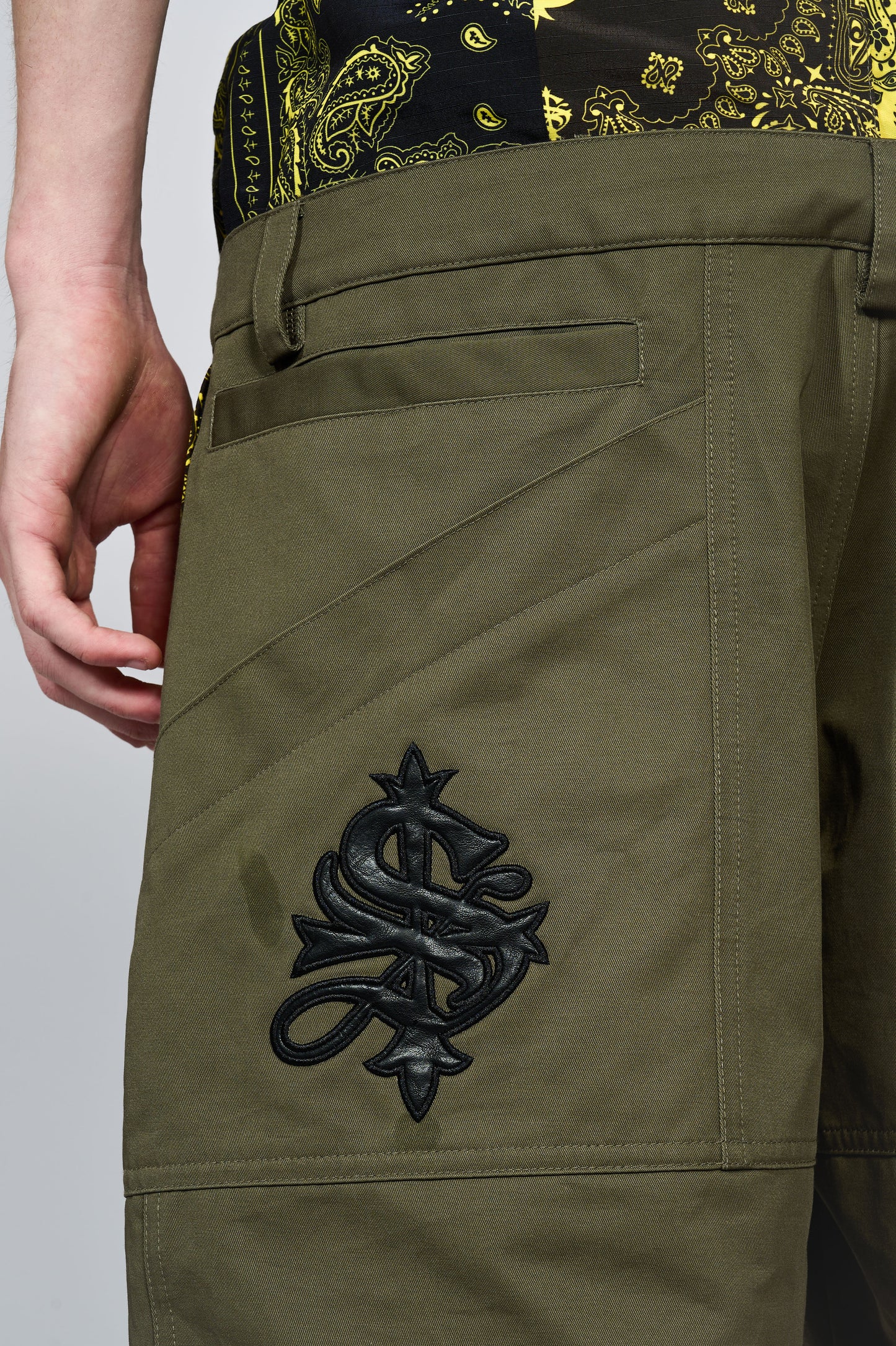 Double Layer Bandana Cargo Shorts