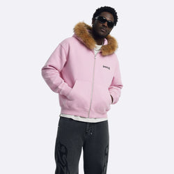 Faux Fur Cross Zip Hoodie