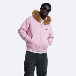 Faux Fur Cross Zip Hoodie