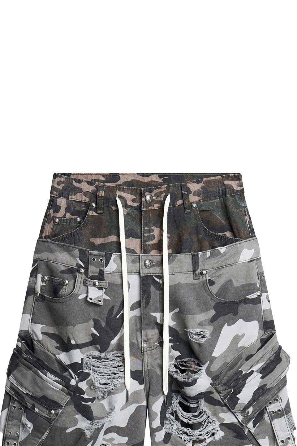 "005 Chaos Dream" Waxed Camo Jorts