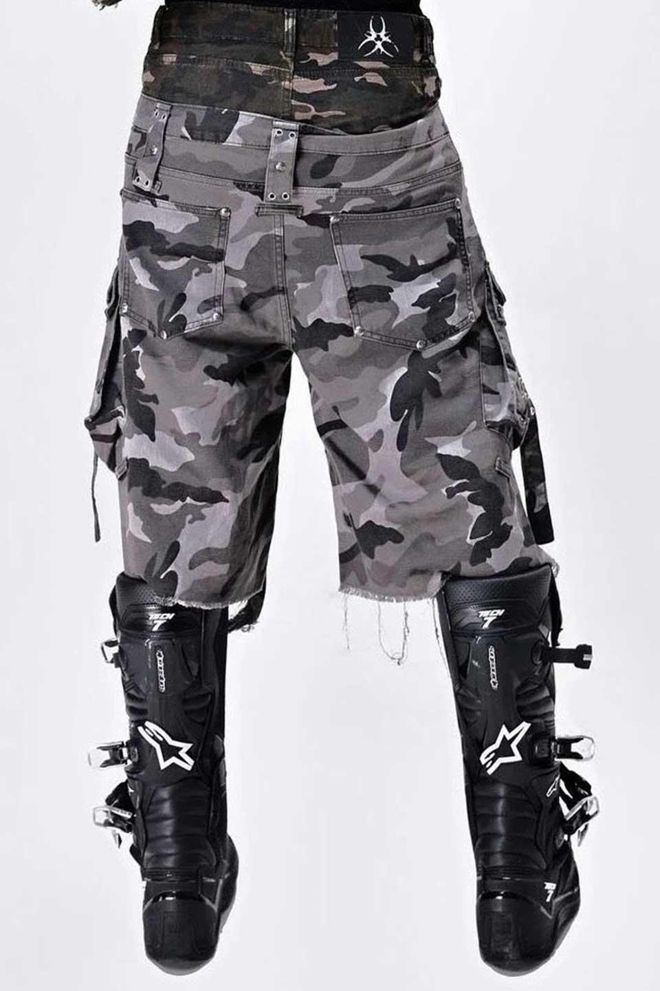 "005 Chaos Dream" Waxed Camo Jorts