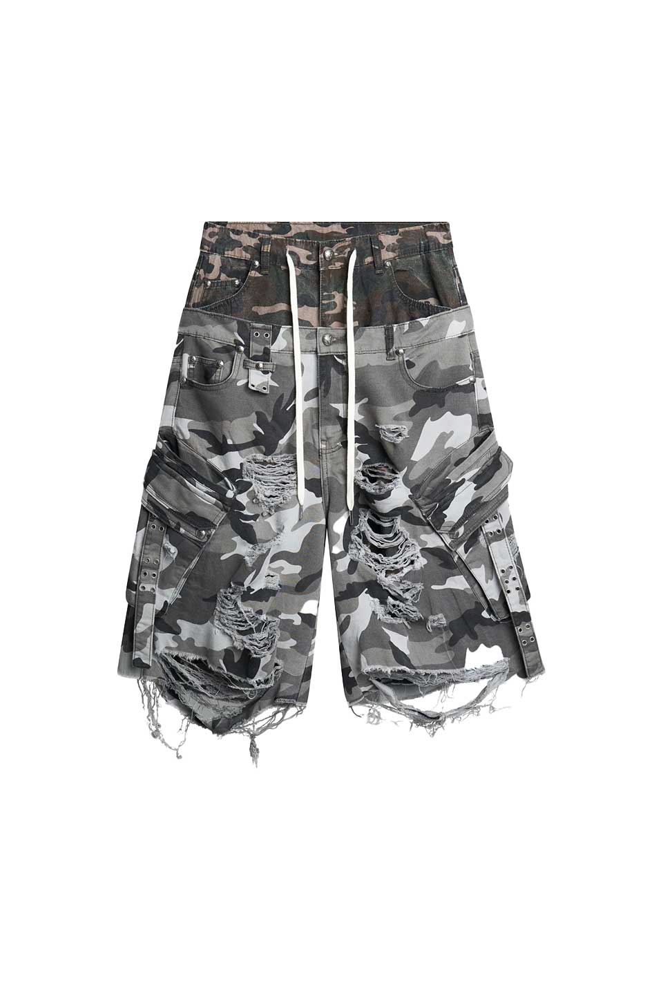 "005 Chaos Dream" Waxed Camo Jorts