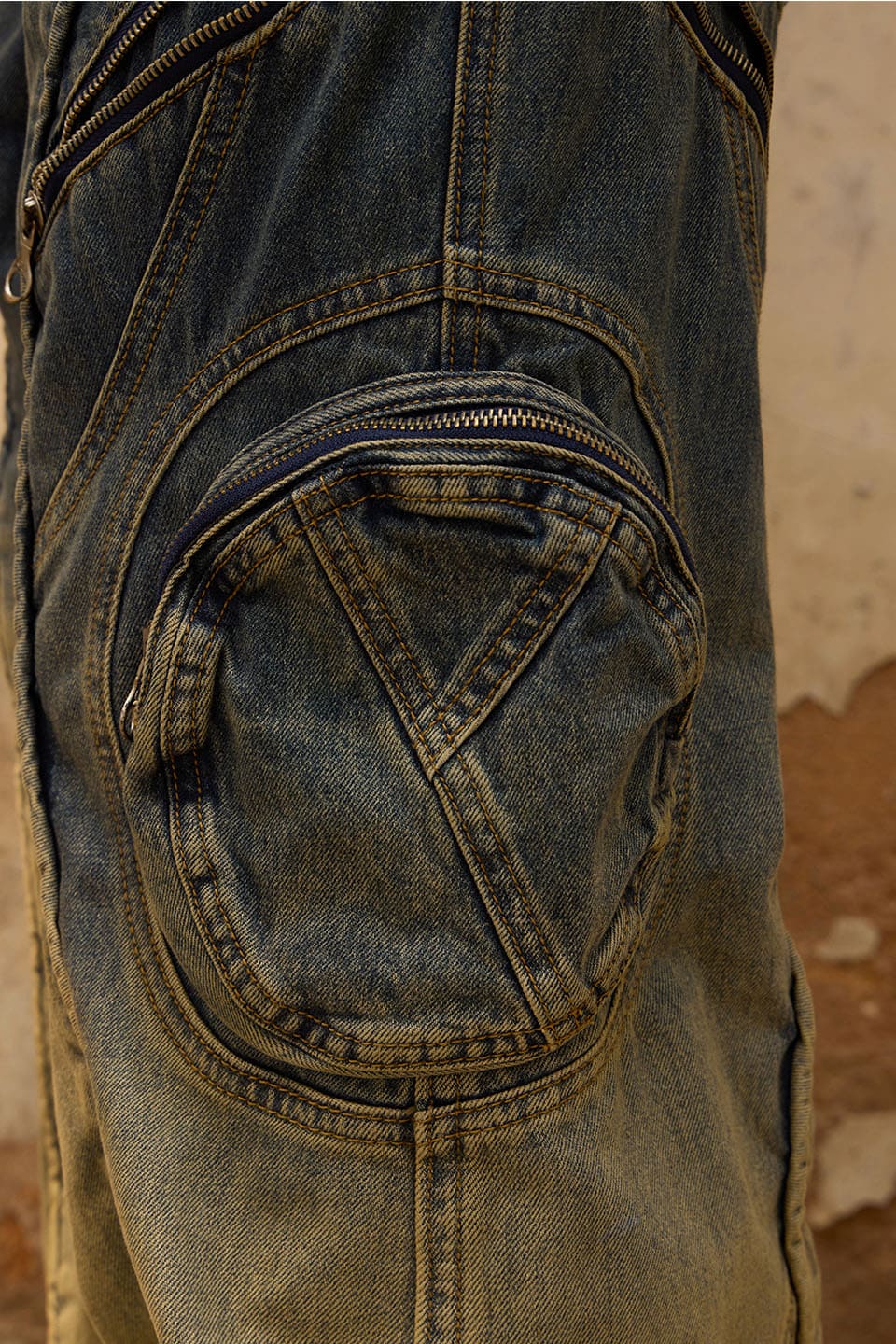 Washing Gradient Denim Jeans