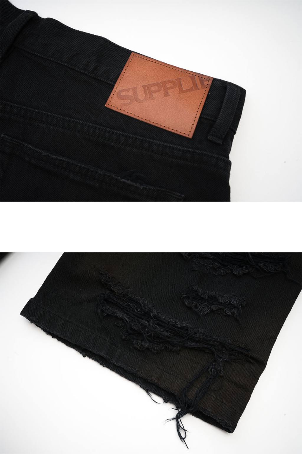 Back Distressed Denim Pants