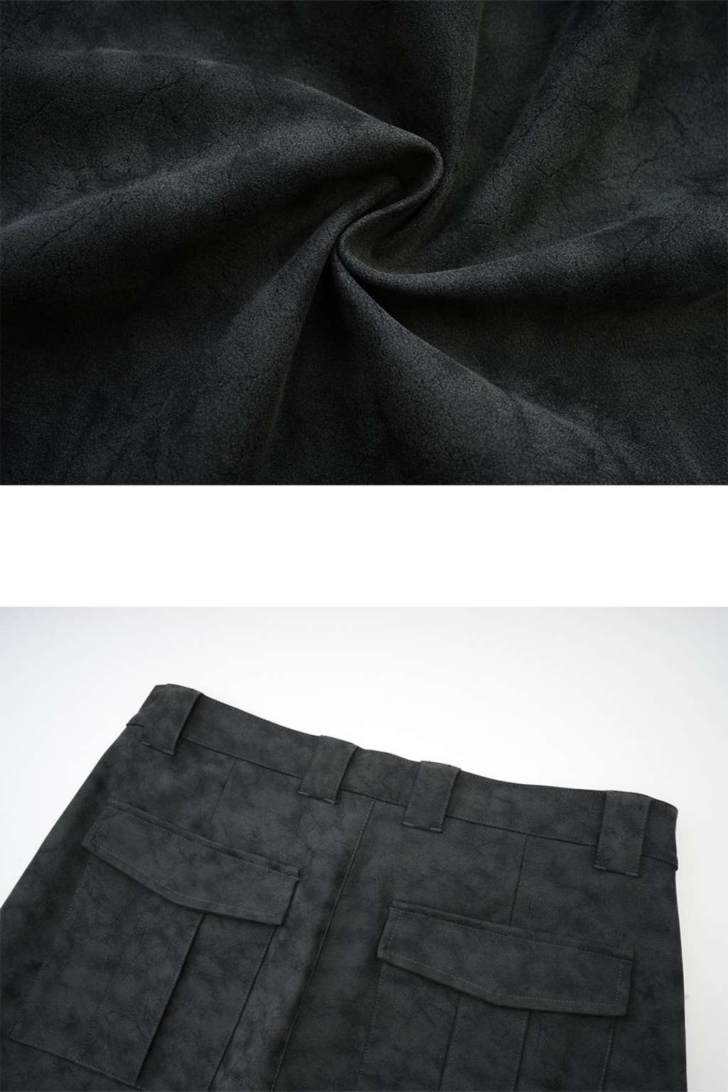 Vintage Faux Leather Cargo Pants