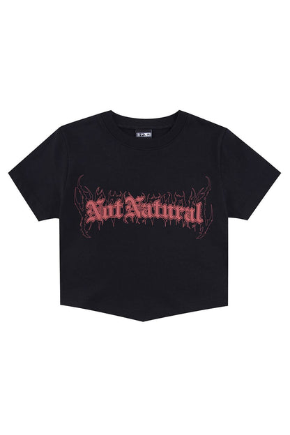 NOT NATURAL Cropped T-Shirt Black