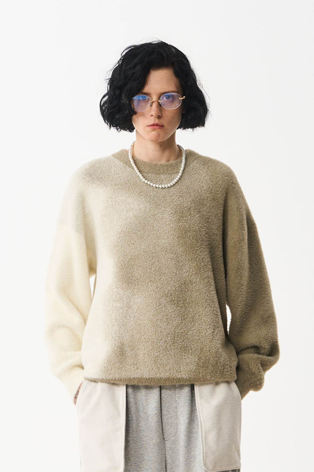 Three Colored Gradient Pullover Sweater