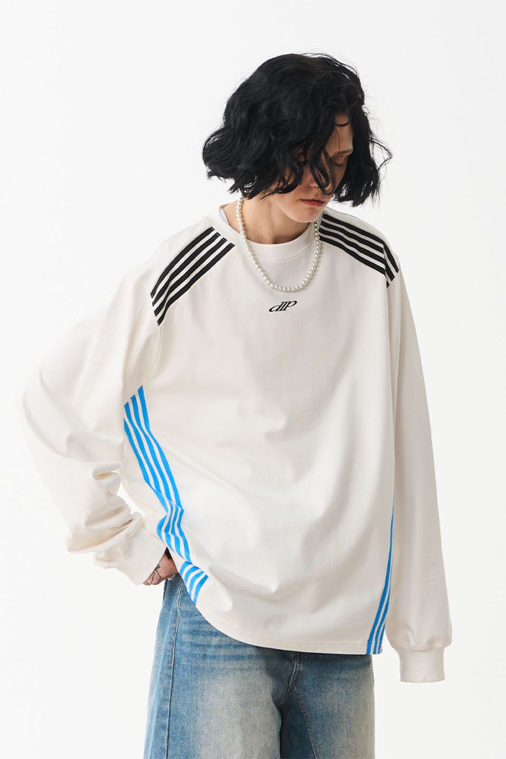 M Striped Stitching Long Sleeves｜MODITEC｜ティーシャツ