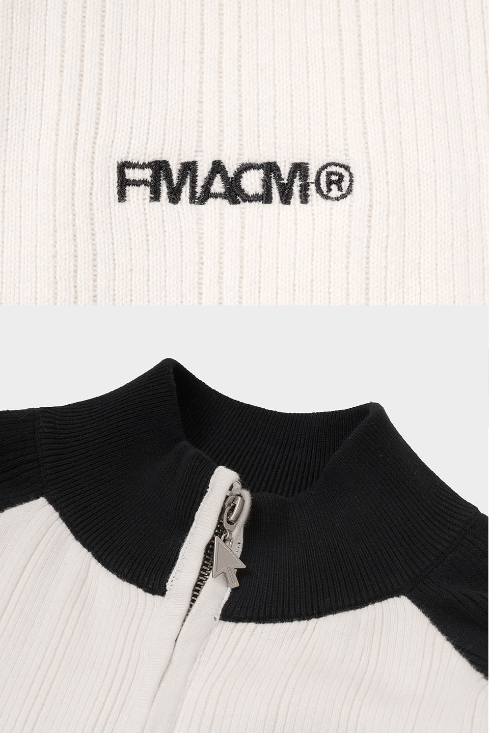 FM letters knitted cardigan