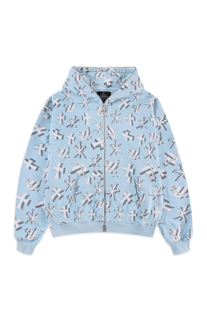 3D Unknown Symbol Full Zip Hoodie