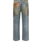 Dirty-Wished Brushing Wax Baggy Denim