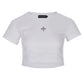 Unbalance Metal Clover Logo Crop T-Shirts Women'S