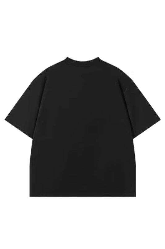 Basic Printing Loose Round Neck Top
