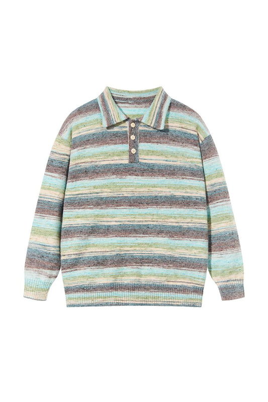 M Striped Polo Sweater