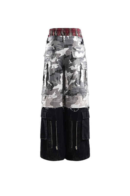 Prince Of Darkness Camouflage Stitching Four-In-One Overalls