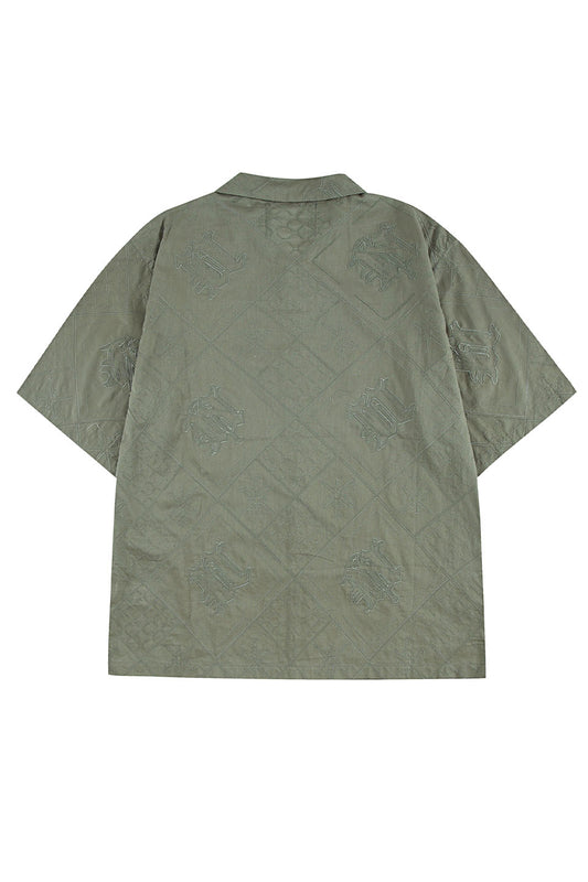 Khaki Green Monogram Summer Shirt