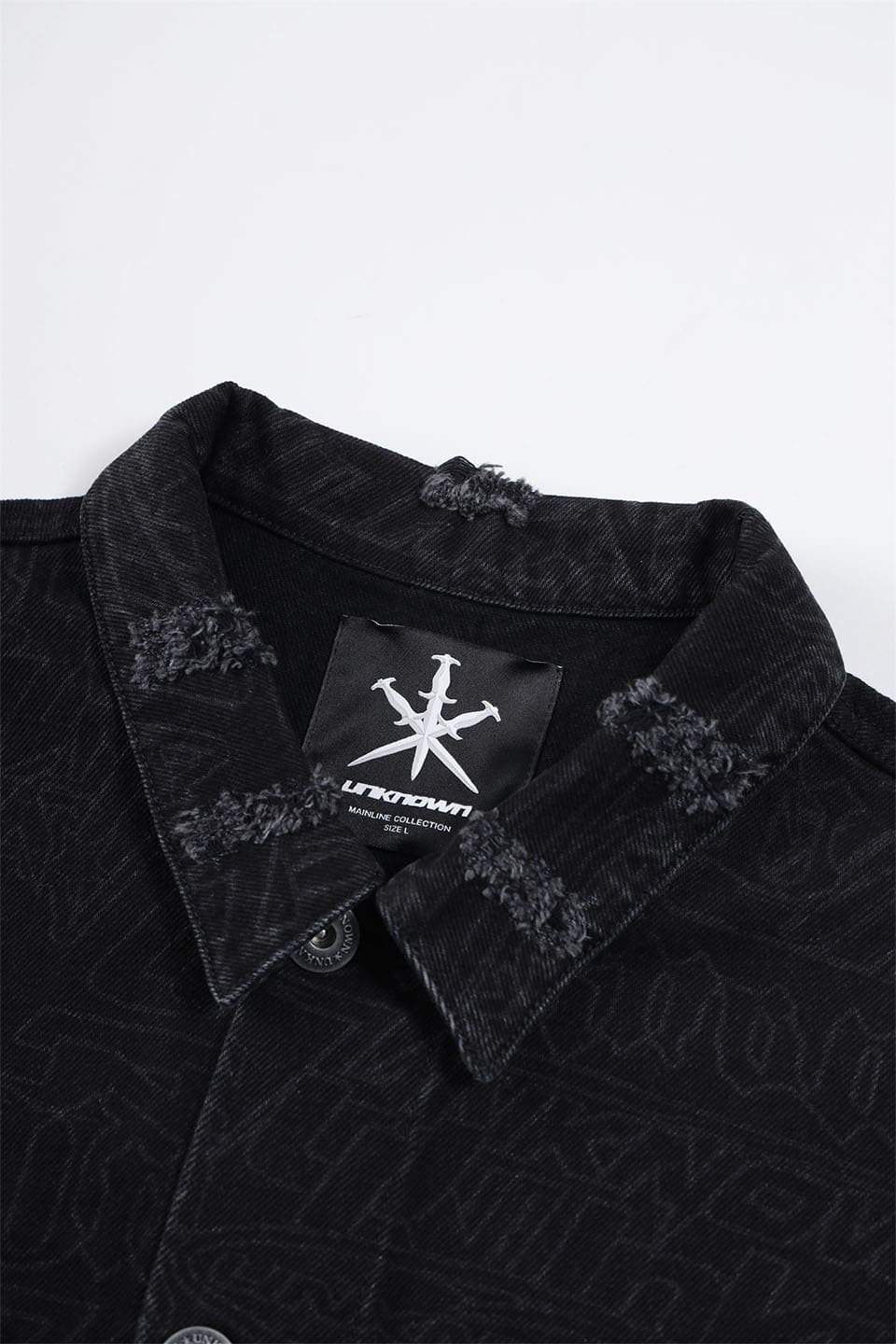 Multi Logo Laser Printed Denim Jacket