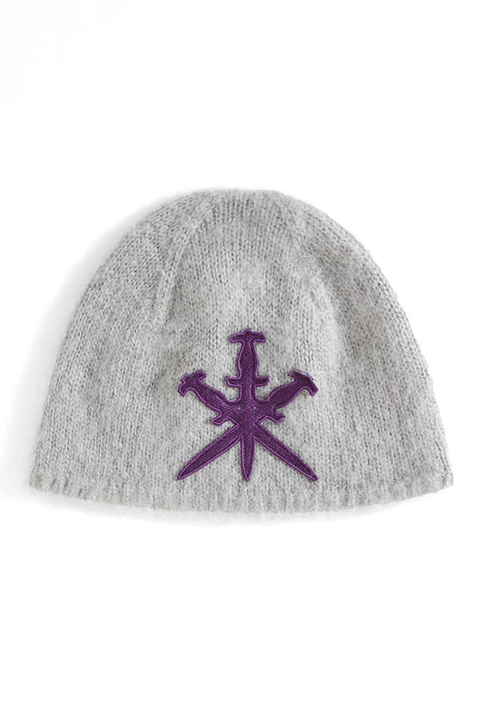 Grey Mohair Beanie