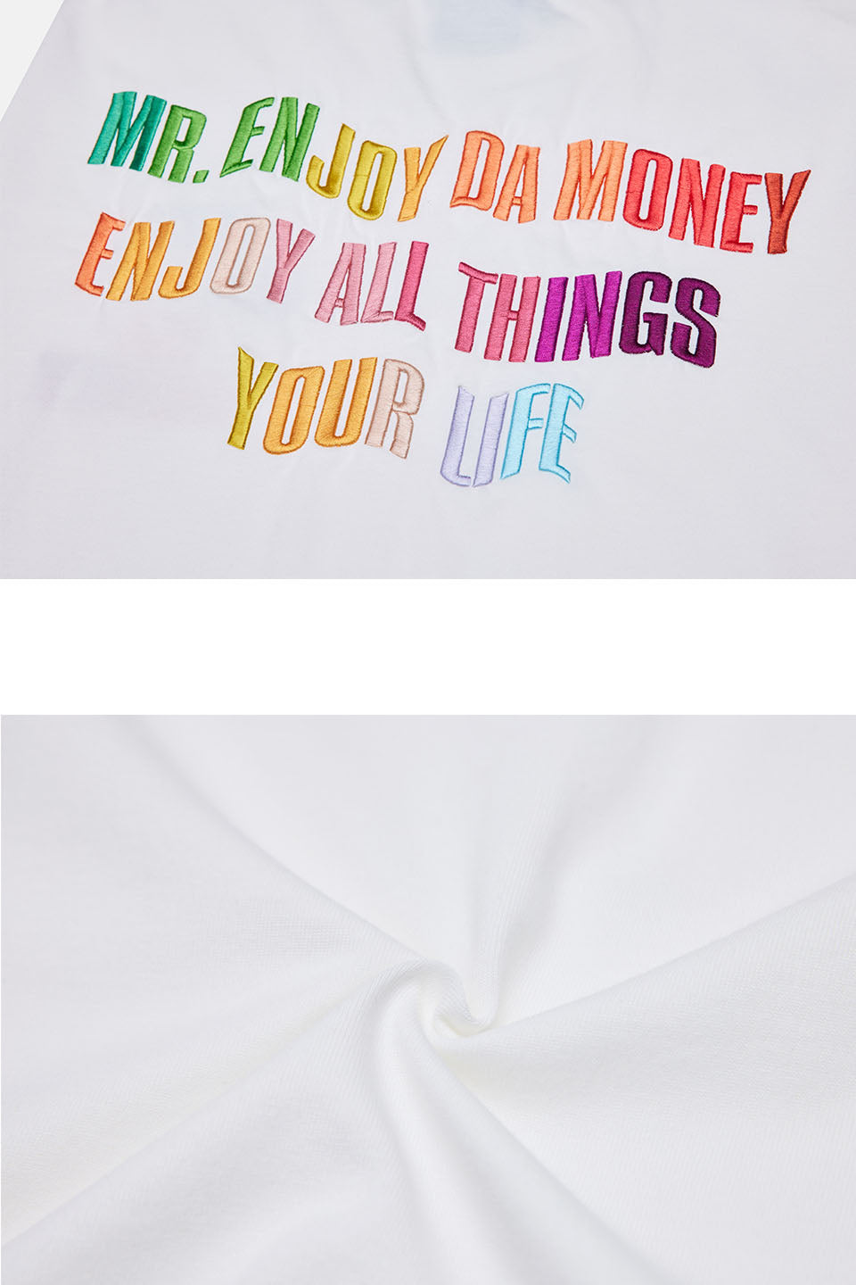 Rainbow Embroidery Short Sleeves