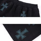 Wash Dk Grey With Blue Cross Rhinestone Shorts