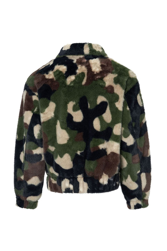 Camo Faux-Fur Coat