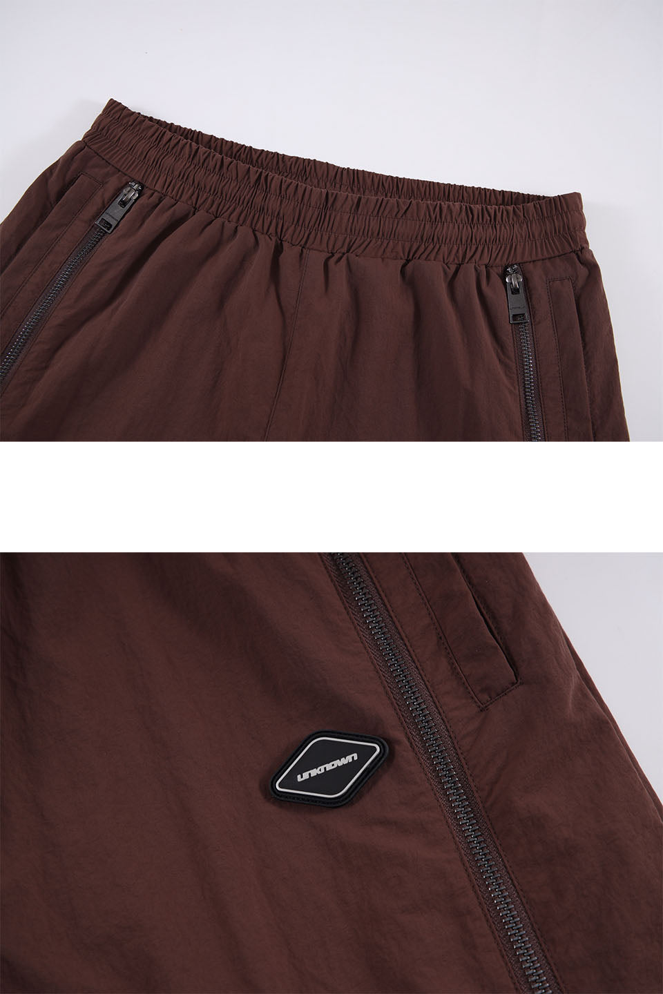 Brown / Cream Zipped Track Pants