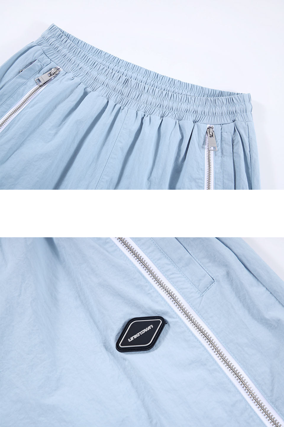 Baby Blue / White Zipped Track Pants