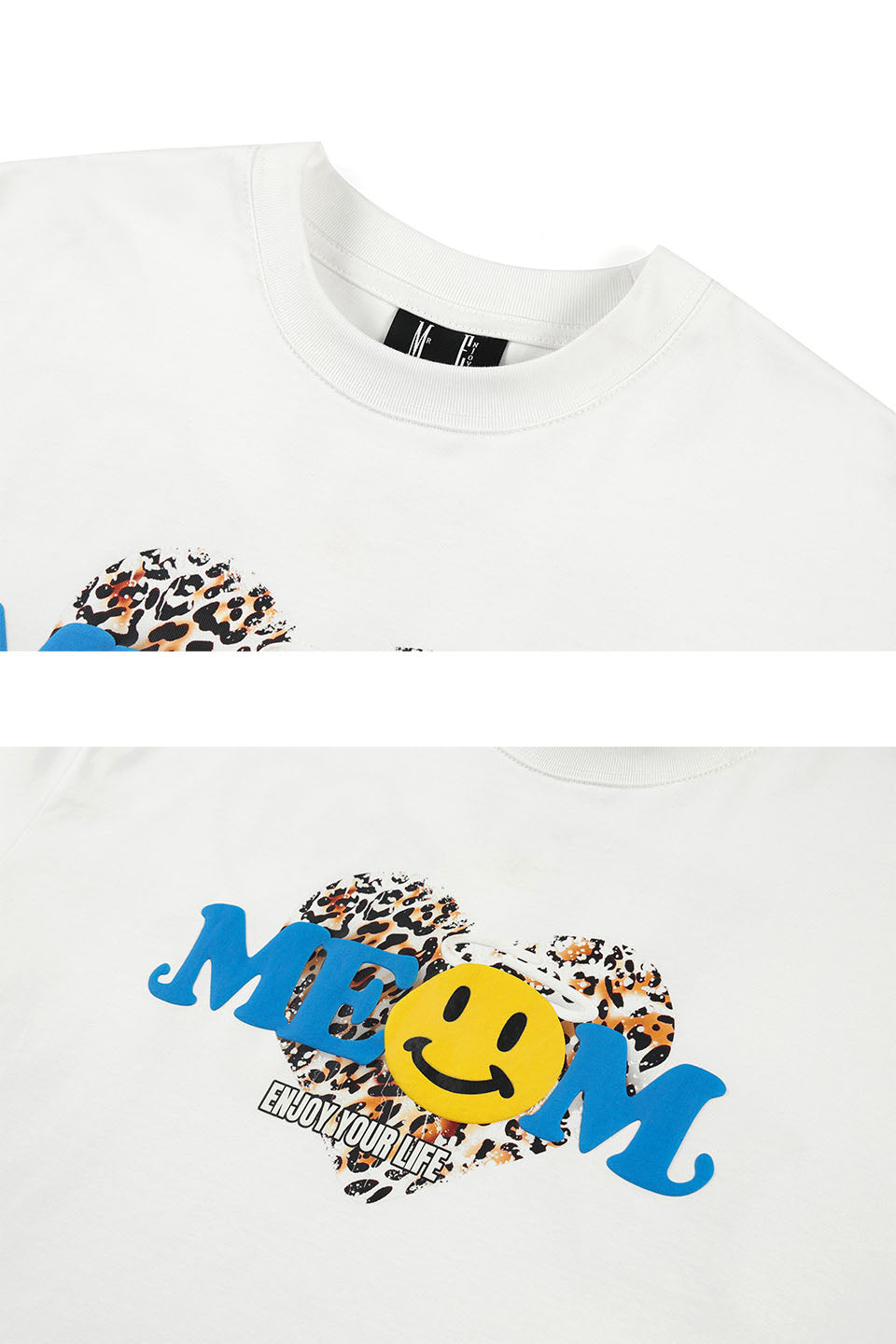 Leopard With Smiling Face Foam Short Sleeves