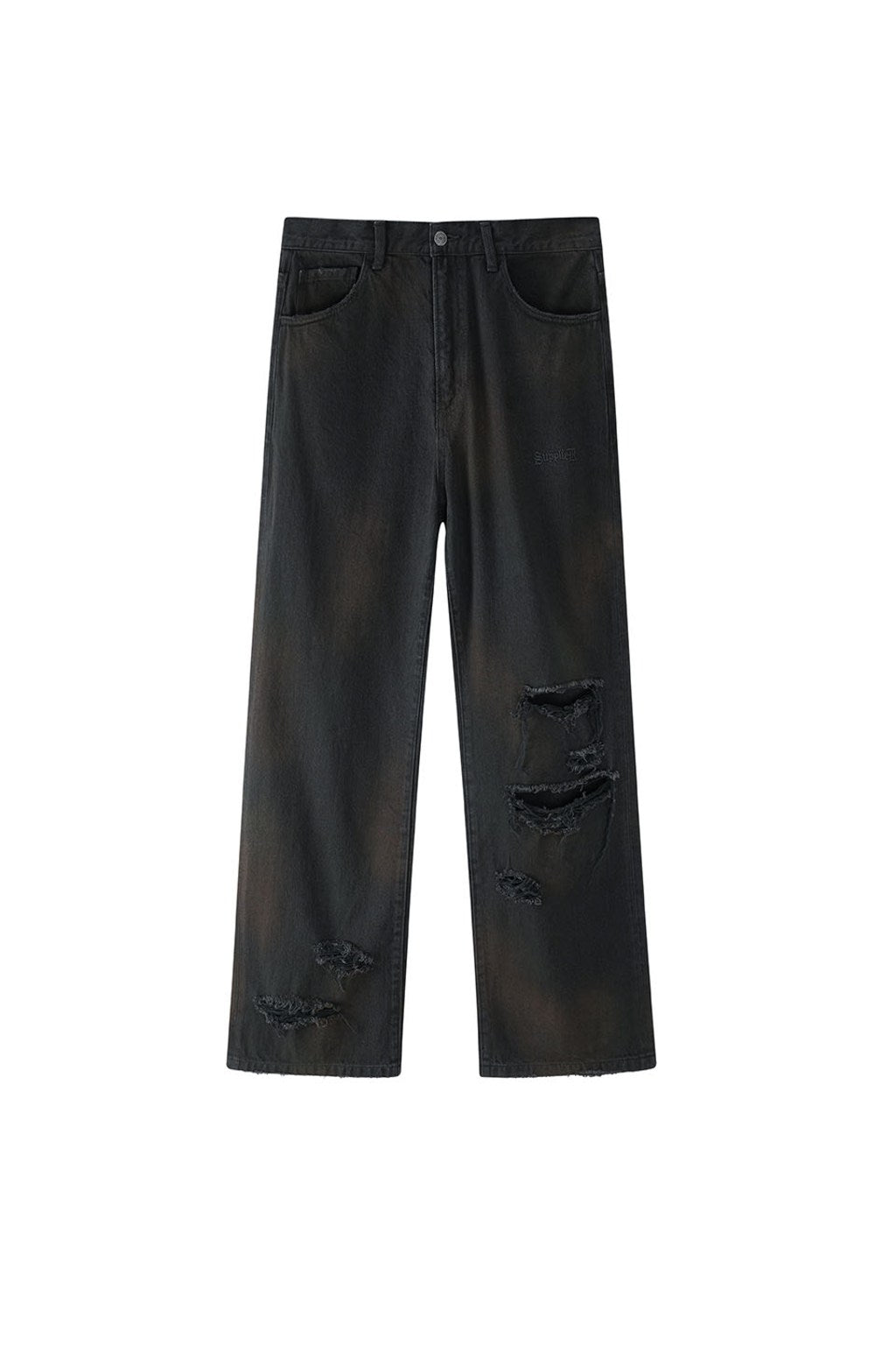Back Distressed Denim Pants
