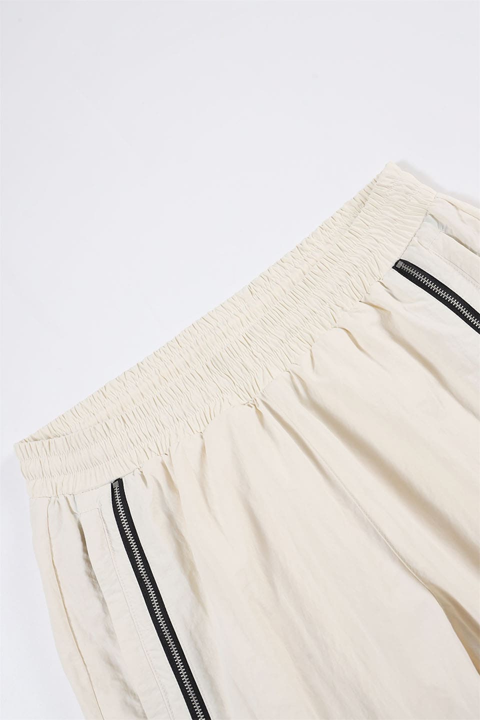 Cream Tonal Zip Track Pants