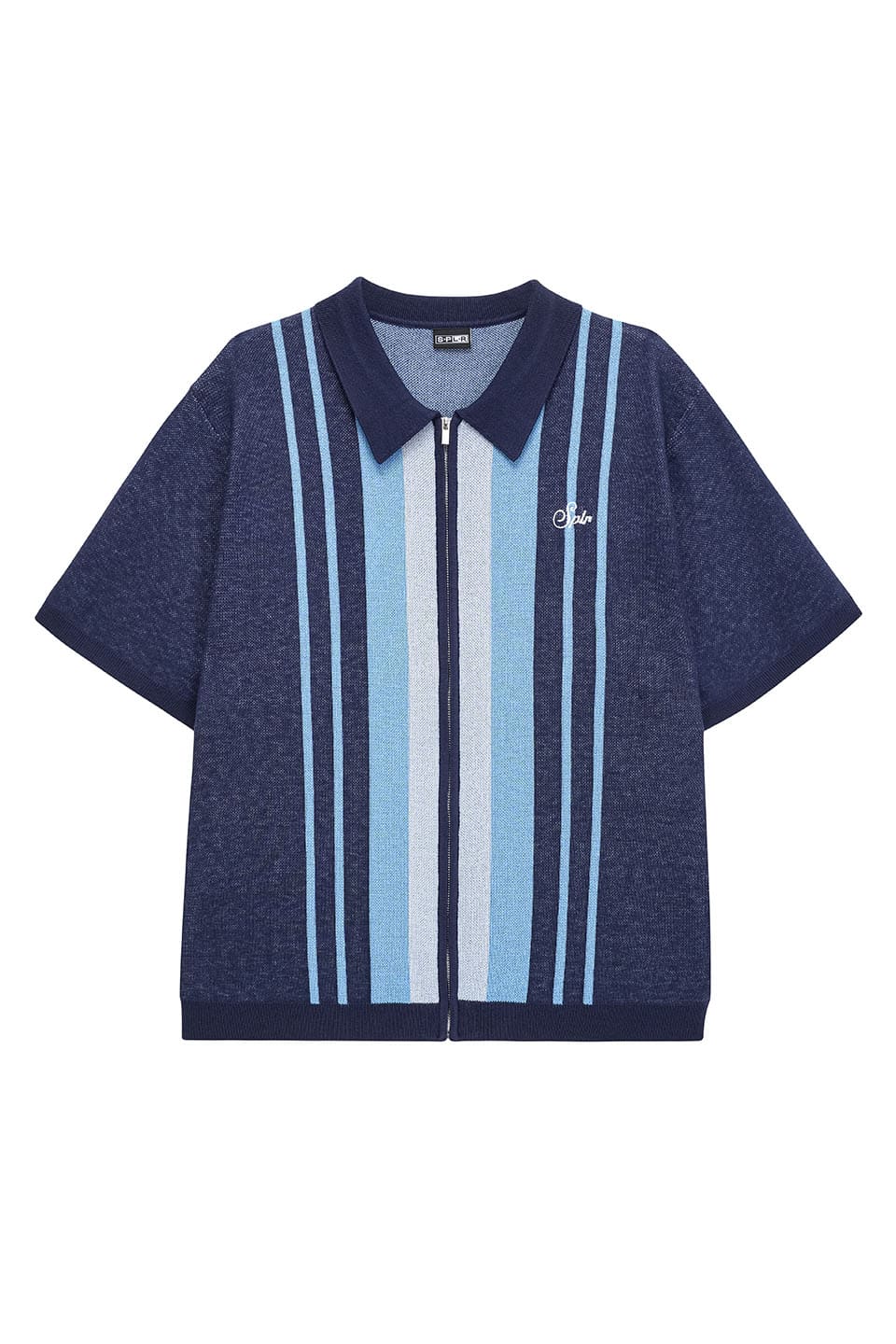 Stripe Zip Knit Polo