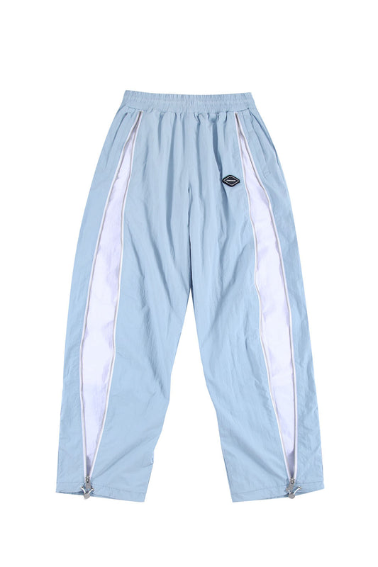 Baby Blue / White Zipped Track Pants