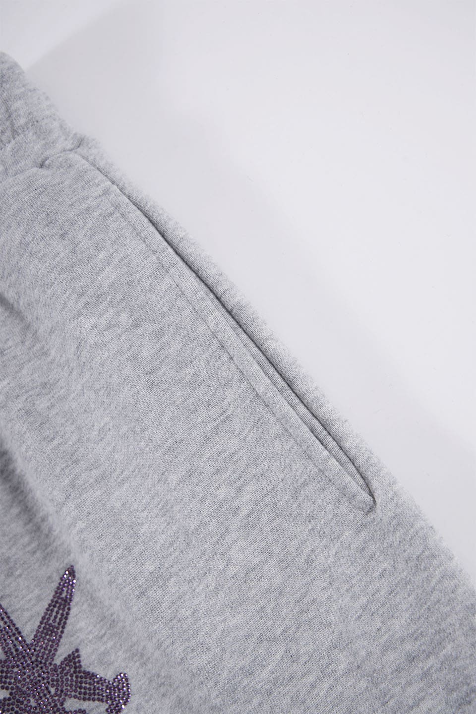 Grey Purple Rhinestone Jogger