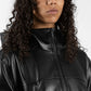 Kingdom Faux Leather Windbreaker