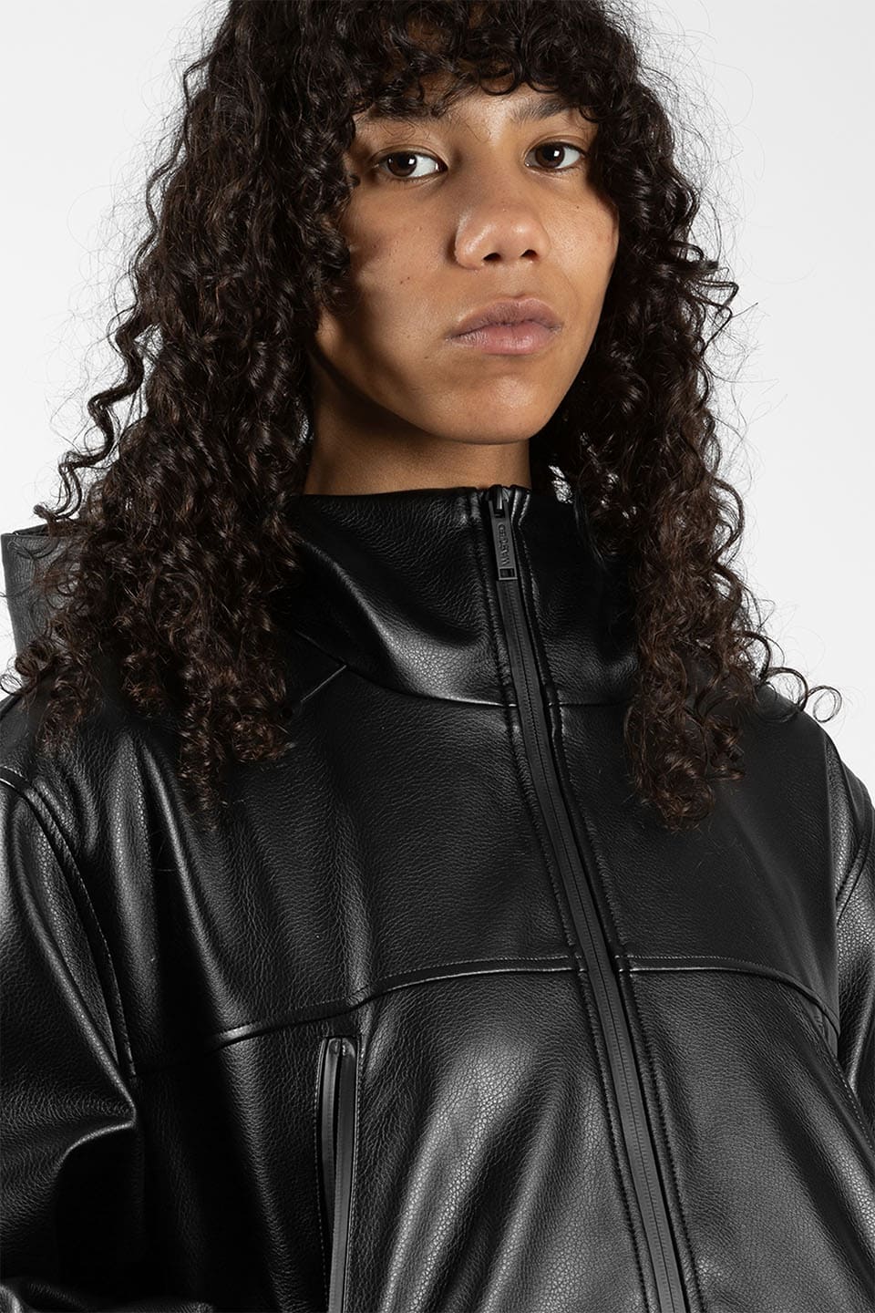 Kingdom Faux Leather Windbreaker