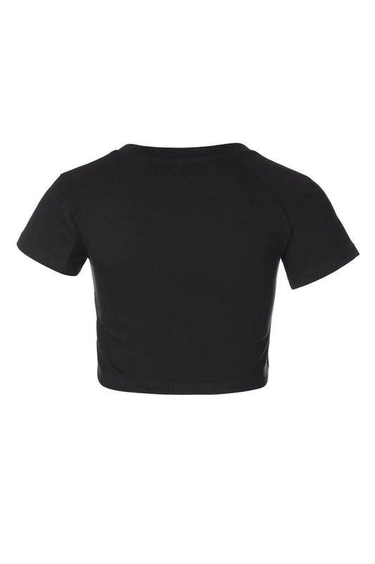 Unbalance Metal Clover Logo Crop T-Shirts Women'S