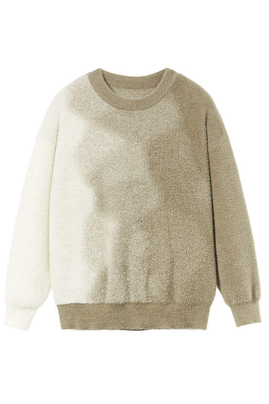 Three Colored Gradient Pullover Sweater