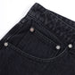Cross Fraded Patch Washed Denim Shorts