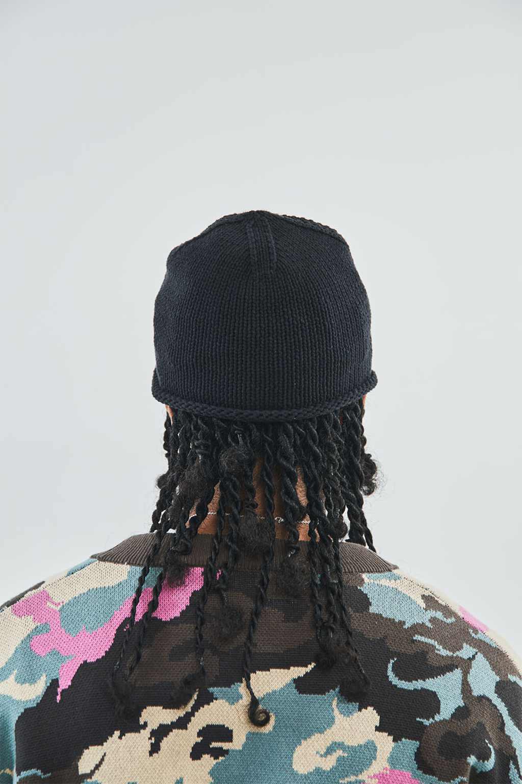 Faux Leather Patch Cross Beanie