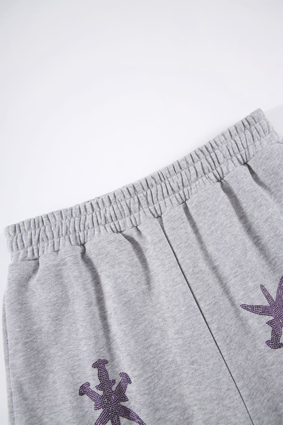 Grey Purple Rhinestone Jogger