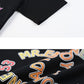 Spoof color letters short sleeves