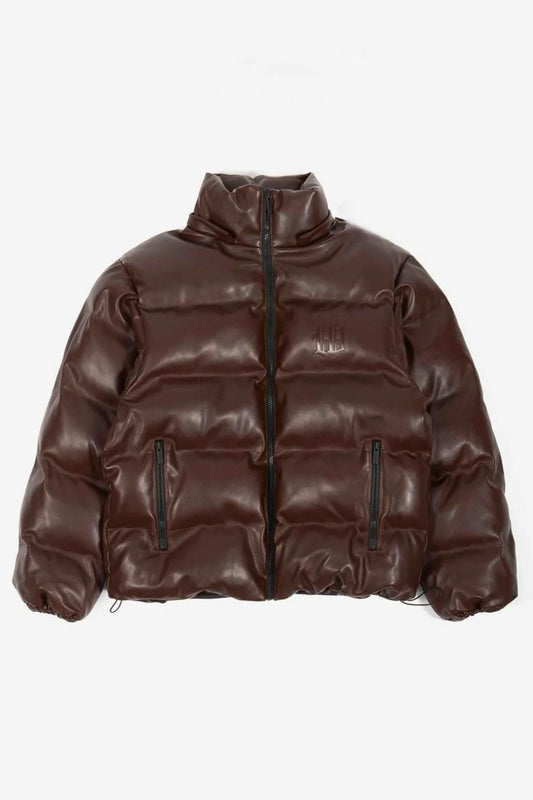 Puffer Hood Faux Leather