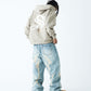 2-Tone Rhinestone Cross Zip Hoodie
