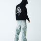 2-Tone Rhinestone Cross Zip Hoodie