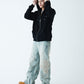 2-Tone Rhinestone Cross Zip Hoodie